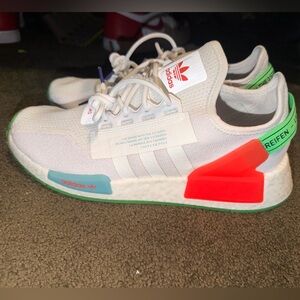 Adidas NMD R1 V2 Sneakers - White, Red, and Green NWOB